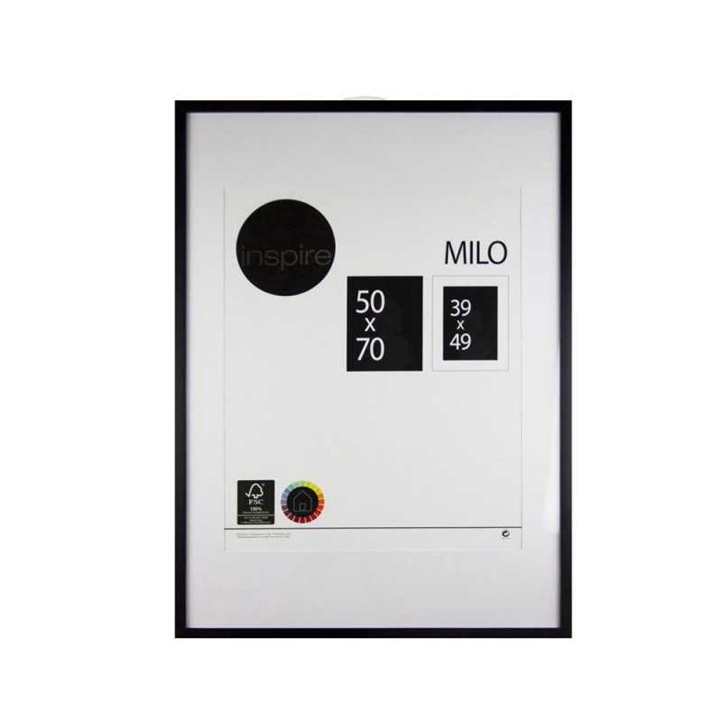 Cadre photo milo  50x70 cm bois noir - meilleure qualité