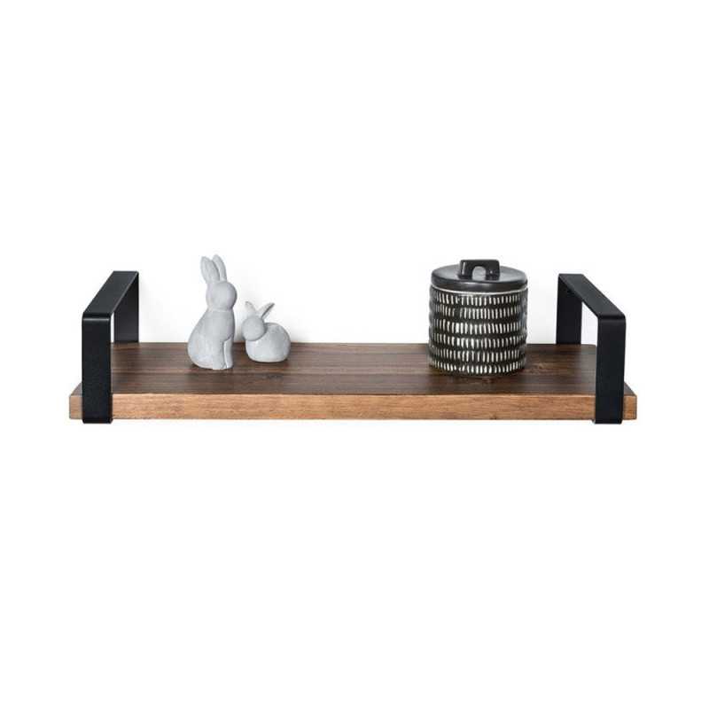 Equerre Style industriel acier mat noir Hauteur 10.6 x profondeur 21 cm