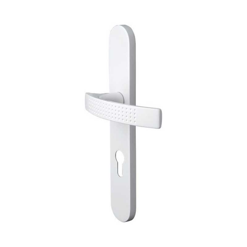 Poignée de porte Louna trou de cylindre aluminium entraxe 195 mm