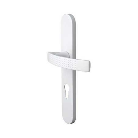 Poignée de porte Louna trou de cylindre aluminium entraxe 195 mm