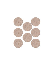Lot de 8 patins feutre en laine adhésif diam. 25 mm beige