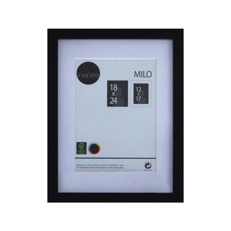 Cadre photo milo  en bois noir 18x24 cm - meilleure qualité