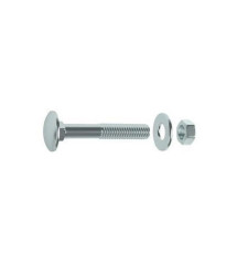 Lot de 15 boulons tête ronde et cou carré acier Zingué L.80