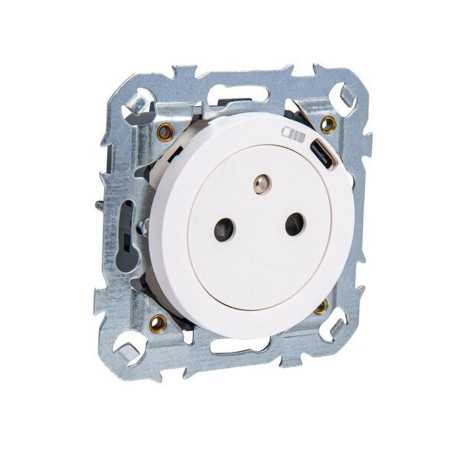 Prise avec terre affleurante avec usb càassembler Lumia blanc