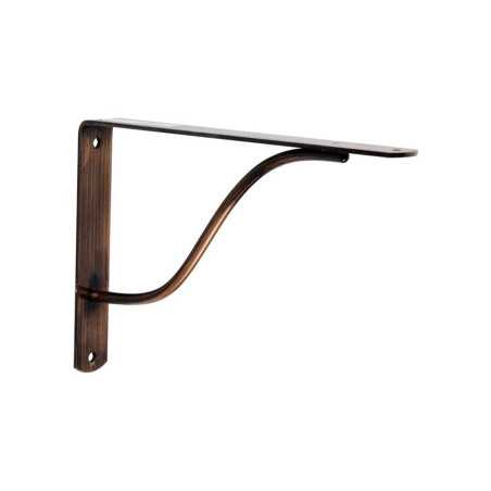 Equerre curva acier cuivré marron H.17 X p.24 cm
