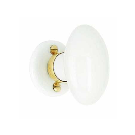 Bouton de porte porcelaine porcelaine de Limoges Laitonné