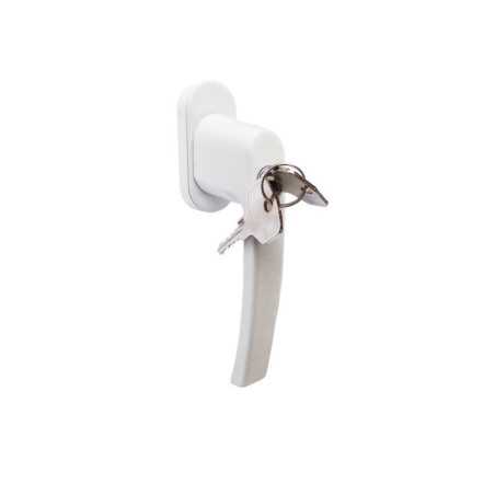 Poignee de fenetre a cle aCBAT Keys aluminium mat blanc