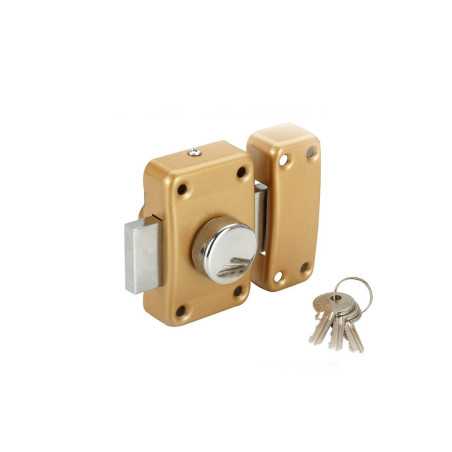 Verrou bouton - cylindre city à5 goupilles L.30 mm bronze