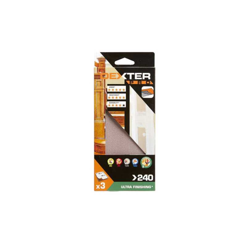 Lot de 3 patins abrasifspro 93X185 mm Grains 240