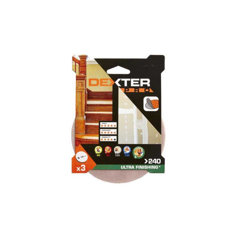 Lot de 3 disques abrasifspro 125 mm Grains 240