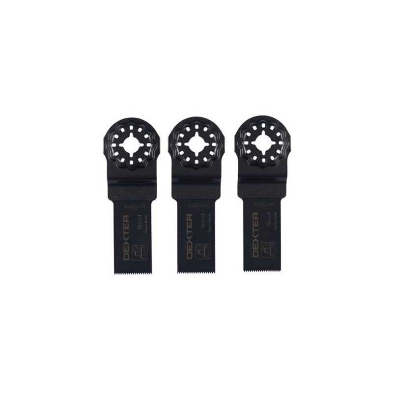 Lot de 3 lames plongeantes24 mm Hcs pour bois Starlock