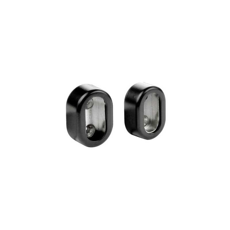 Lot de 2 support de barre de penderie D30 x 15 mm ovale noir 28.9 m