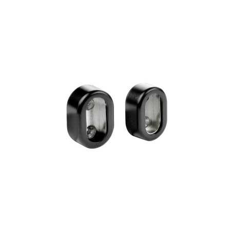 Lot de 2 support de barre de penderie D30 x 15 mm ovale noir 28.9 m