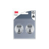 Lot de 2 crochets adhésif 3M argent 0.6 kg