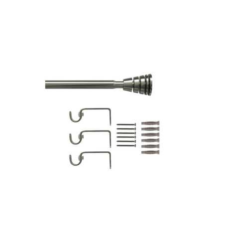 Kit de tringle à rideau Diam.16 mm Nickel mat 160-300 cm