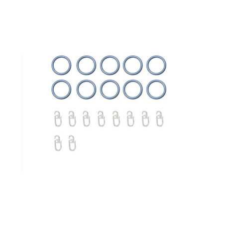 Lot de 10 anneaux 16 mm plastique argent mat