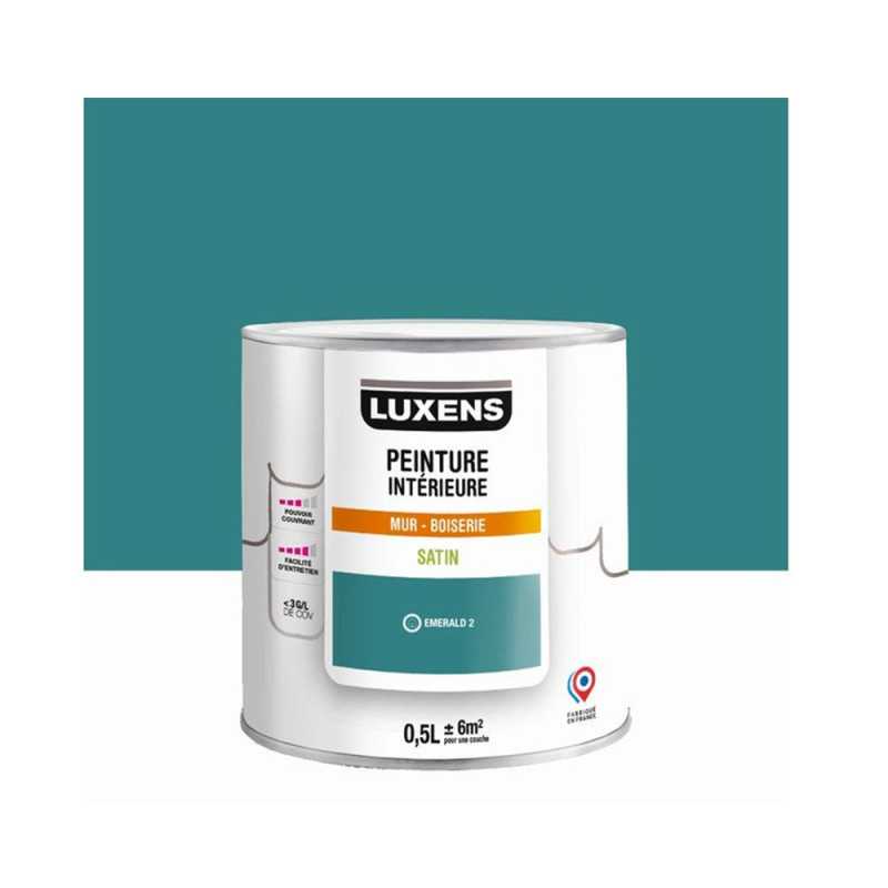 Peinture mur boiserie emerald 2 satin LUXENS Murale 0.5l