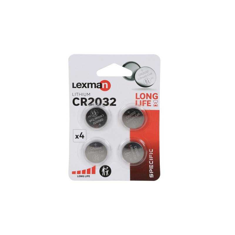 Lot de 4 piles bouton lithium cr2032 LEXMAN