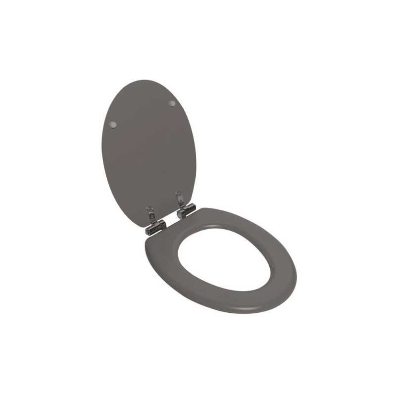 Abattant wc purity frein chute declipsable bois compresse taupe mat
