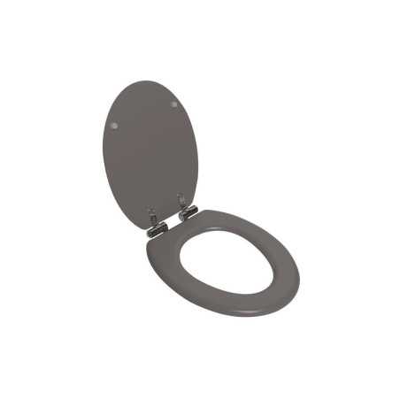 Abattant wc purity frein chute declipsable bois compresse taupe mat