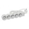 Rallonge multiprise extra-plate équipée de 5 prises 2P+T 16A 3680W 3m blanc