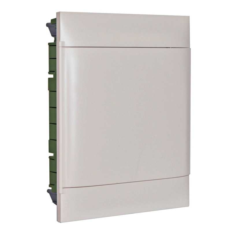 Coffret encastré 24m porte blanc