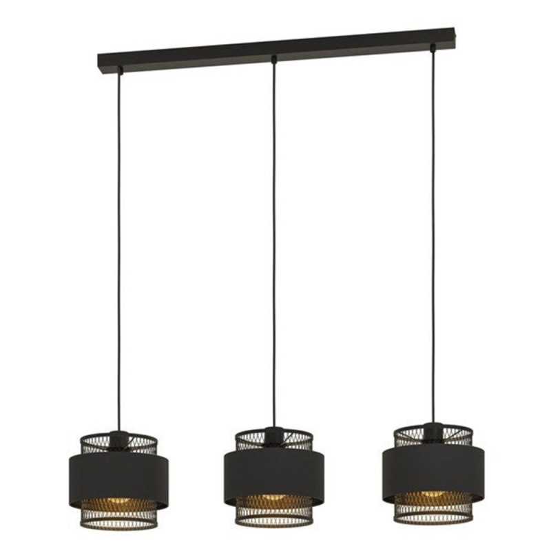 Suspension OTTOMANE 3 x e27 L. 99 cmmétal noirmat