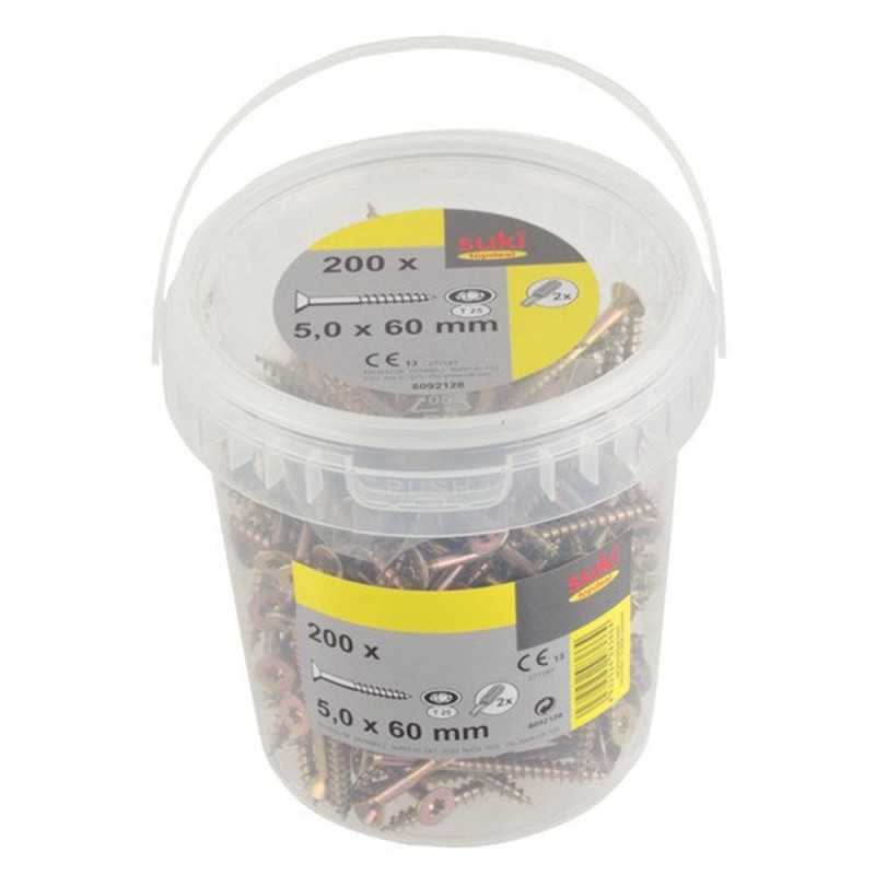 Seau de 200 vis TF TX 5x60 mm + embout T25