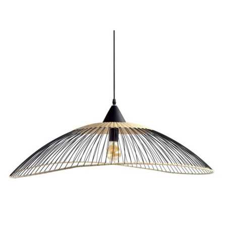 Suspension 1x E27 max 40 Wéthnique métal noir - naturel SEYNAVE Kasteli diam. 100 cm