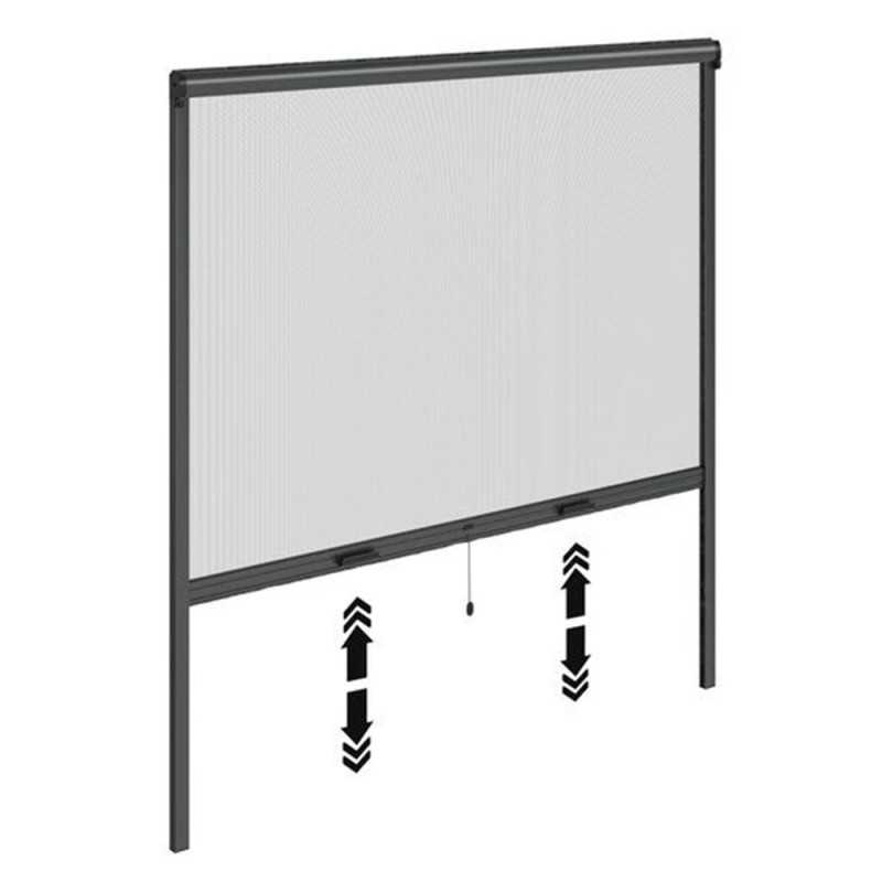 Moustiquaire à enroulement vertical cadre alu gris 120x120cm