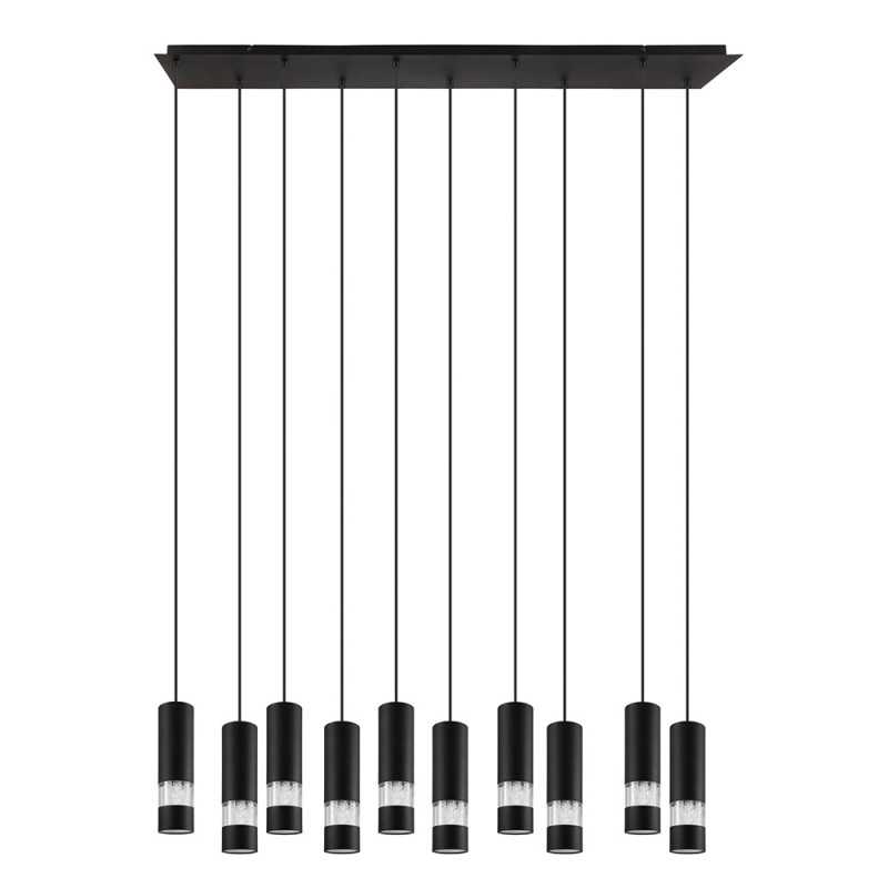 Suspension BERNABETA métal noir 10X46W GU10