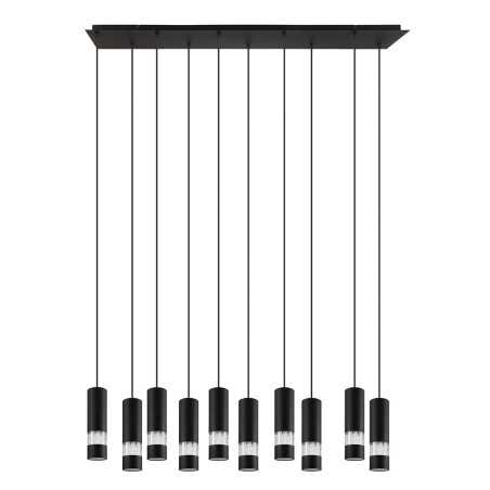 Suspension BERNABETA métal noir 10X46W GU10