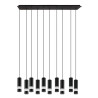 Suspension BERNABETA métal noir 10X46W GU10
