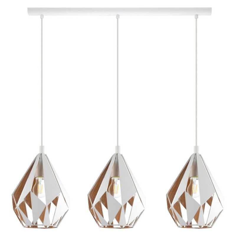 Suspension CARLTON 1 blanc 3X E27 60W H1100