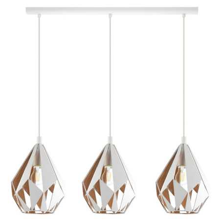 Suspension CARLTON 1 blanc 3X E27 60W H1100