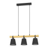 Suspension BOYLE en acier et bois 3XE27 60W