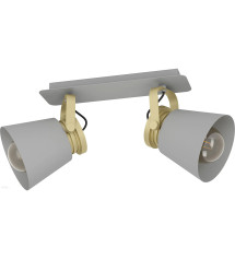Spot plafonnier TWICKEN en acier et gris or 2XE27 40W 230V