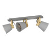Spot plafonnier TWICKEN en acier gris et or 3XE27 40W 230V