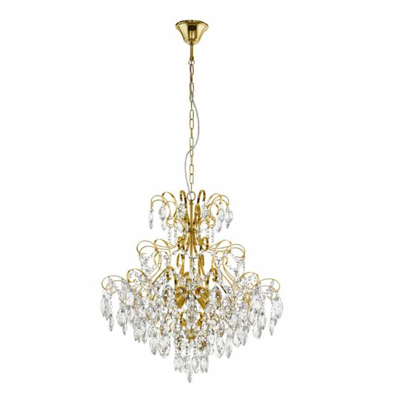 Suspension FENOULLET en laiton et verre E14 5X25W