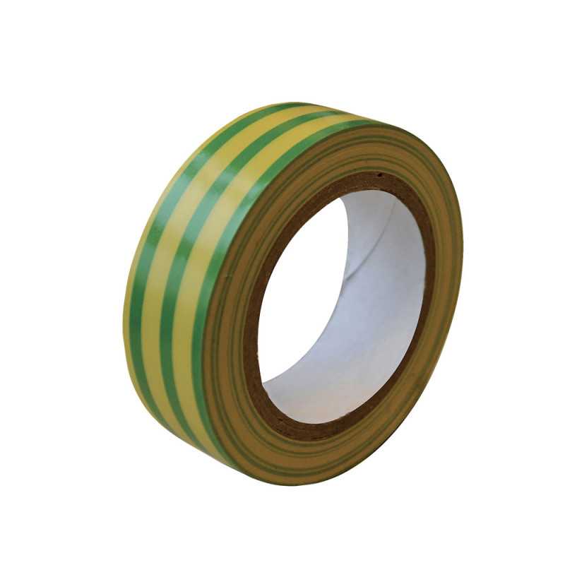 Ruban adhésif isolant PVC 10m VERT/JAUNE uv10 -  - meilleure qualité