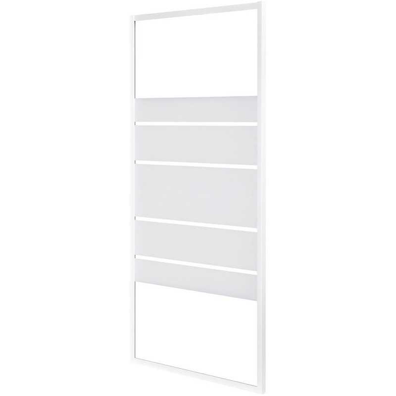 Paroi latérale en verre sérigraphié L.80cm Ep.4 Mm Blanc -  - meilleure qualité