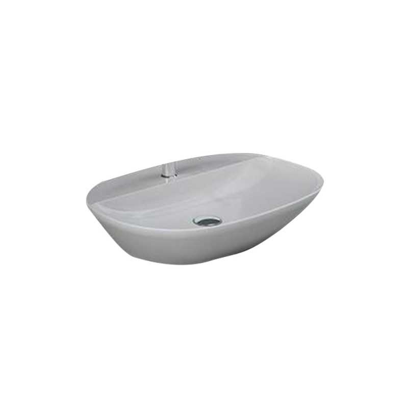 Vasque à poser pré persser variant blanc oval 60cm