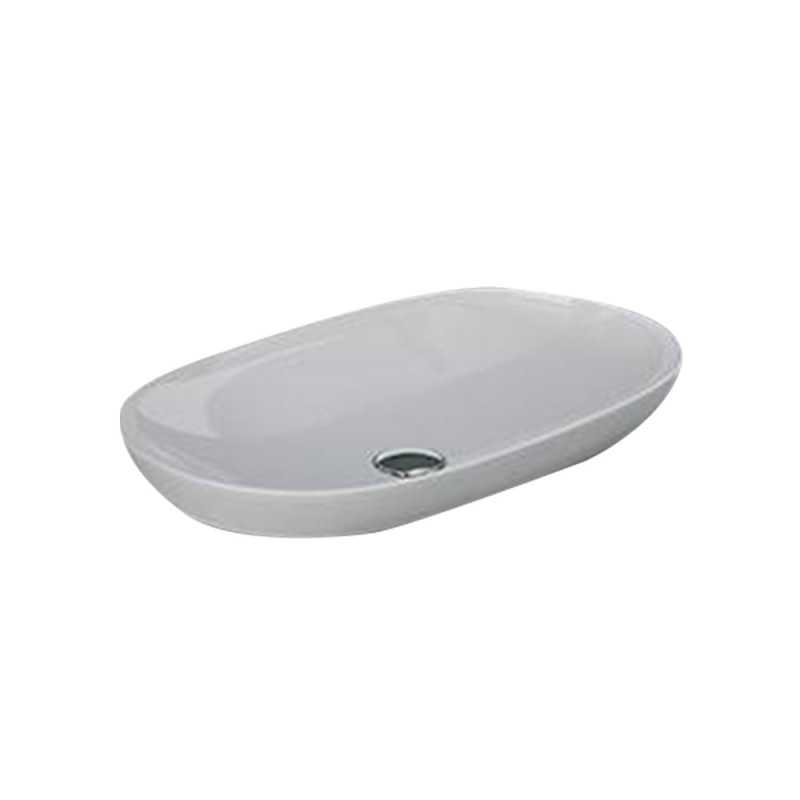 Vasque à poser semi-encastrer variant blanc rectangle 60cm