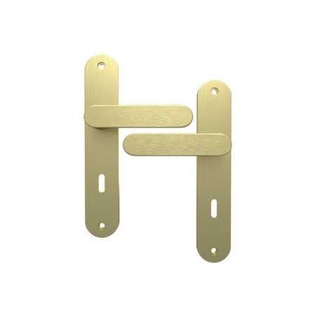 Ensemble de porte trou de clé Java laiton brossé entraxe 195 mm