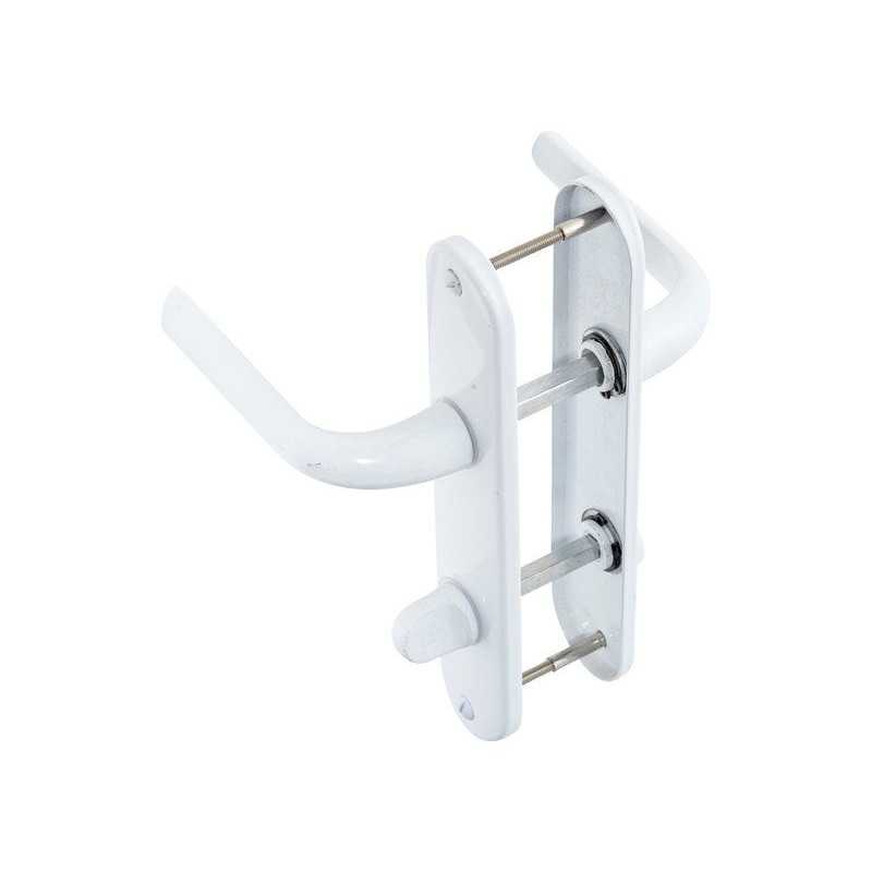 2 poignées de porte Etoile condamnation aluminium entraxe 165 mm
