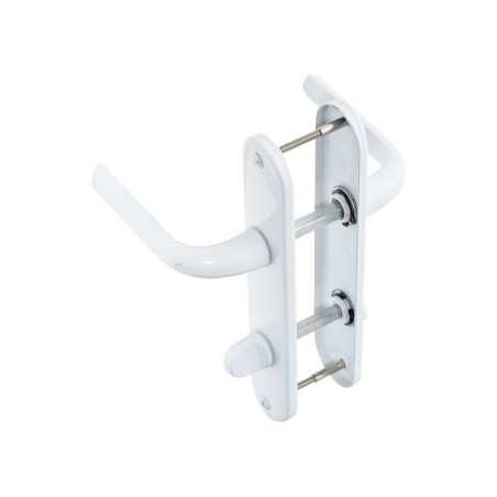 2 poignées de porte Etoile condamnation aluminium entraxe 165 mm