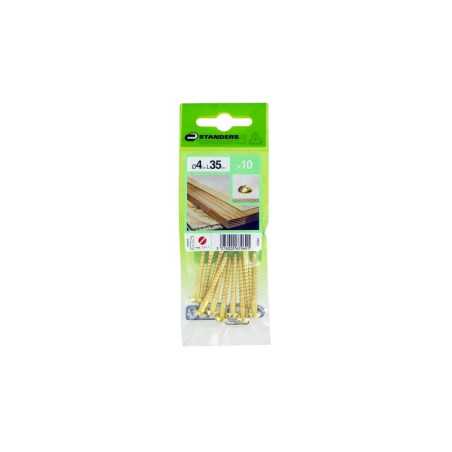 Lot de 10 vis laiton tête RondeDiam.4 Mm X L.35 Mm