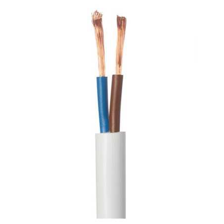 Câble électrique H03vvf2x0.75 mm2 blanc 5 m