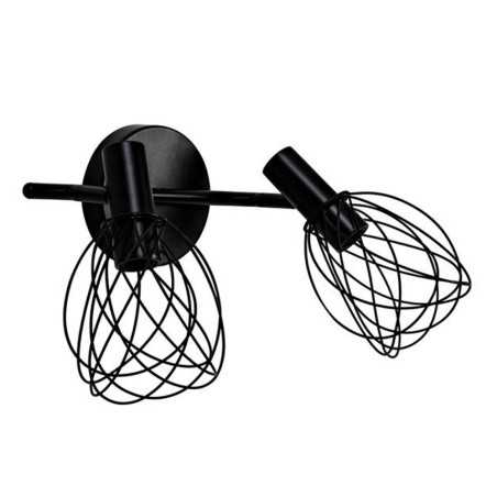 Rampe 2 spots design fer noir mat e14 INSPIRE Merone