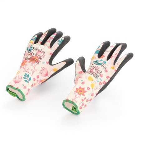 Gants fleur rose GEOLIA T7 S